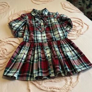 Ralph Lauren Long-sleeve, Collared, Button-down Girls Dress